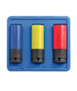 Radmutterneinsatz mit Schutzhülse und Kappe 3tlg., 17 - 19 - 21 mm