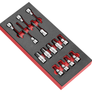 Modul mit 14 Steckschlüsseln 1/2” Innensechskant in Schaumstoffeinlage
