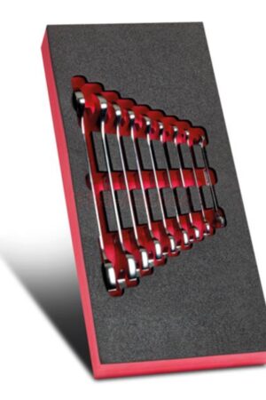 Modul mit 9 Maulschlüsseln in Schaumstoffeinlage