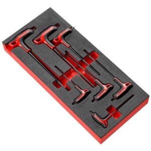 Modul mit 7 Stiftschlüsseln Torx® mit „T“-Griff in Schaumstoffeinlage